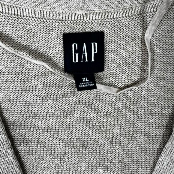 GAP Women’s Boxy Button-Front Cardigan Sweater Size XL - Light Beige Marled Knit - Picture 2 of 6